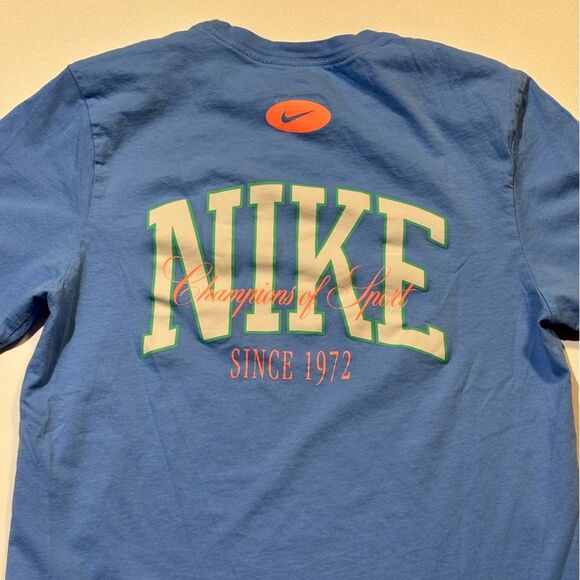 Nike Blue Short Sleeve Tee with Iconic Swoosh - Picture 4 of 6